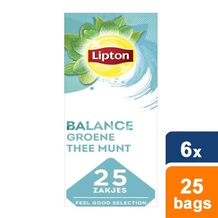 Lipton Balance Green Tea Mint 25 theezakjes - Doos 6 stuks