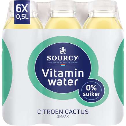 Sourcy - Vitaminwater - Citroen & Cactus - 6 x 0,5 liter