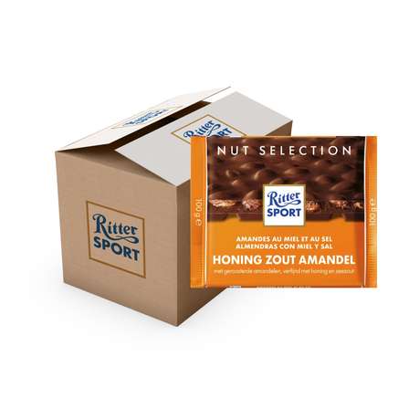 Ritter Sport Chocolade  - Melk Honing Zout Amandel - Doos -  11 x  tablet 100 gram