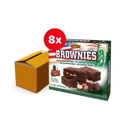 Brownies hazelnoot (8x30g) 240g - Doos 8 stuks