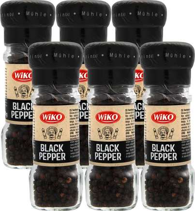 Wiko - Kruidenmolen - Black Pepper - 50 gr - 6 stuks