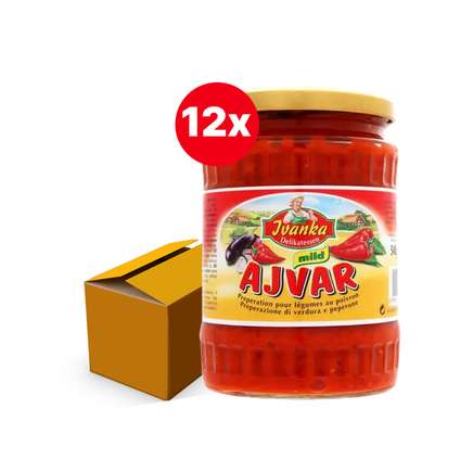 Ajvar mild paprika-groentemengsel 540g - Doos 12 stuks