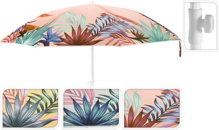 Strandparasol Bladeren 180 cm - Roze