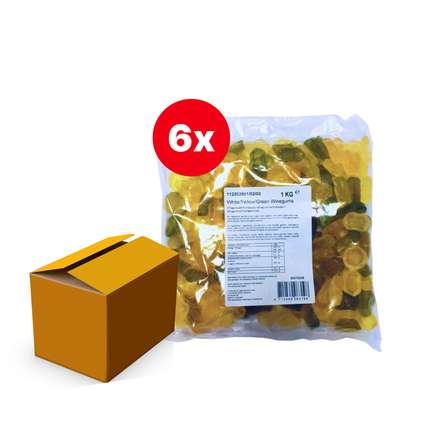 Winegums White-Yellow-Green - doos 6x1 kg