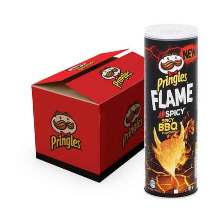 Pringles Flame Spicy BBQ Flavour 160 gr - tray 9 stuks