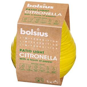 Bolsius patio glas yellow citronella