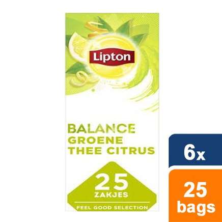 Lipton Balance Green Tea Citrus 25 theezakjes - Doos 6 stuks