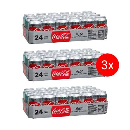 Coca Cola Light Triple Pack blik 3x 24x330 ml