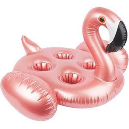 Bekerhouder opblaasbaar flamingo Geel