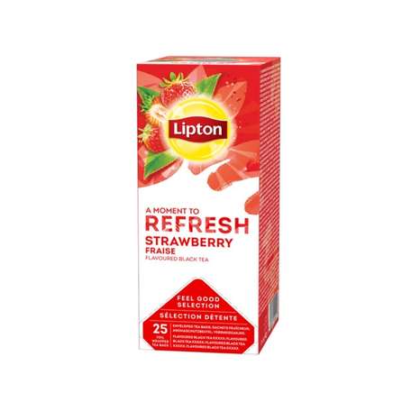 Lipton Refresh Thee Strawberry -  doos 25 theezakjes