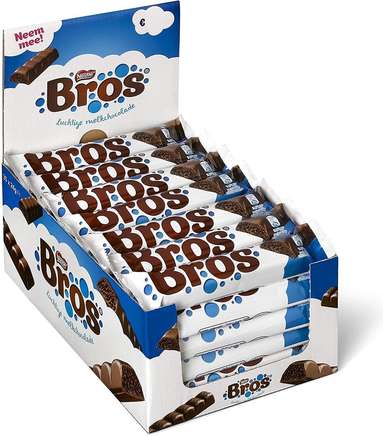 Bros Chocolade Reep Single 18 Gram - Doos 40 stuks