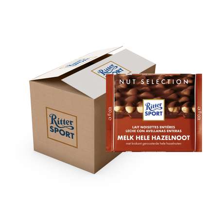 Ritter Sport Chocolade - Melk Hele Hazelnoot - Doos - 10 x tablet - 100 gram