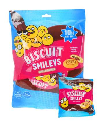 Biscuit Smileys met cacao - 10 x 18,9 gram - Halal