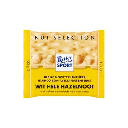 Ritter Sport Chocolade - Wit Hele Hazelnoot - tablet - 100 gram