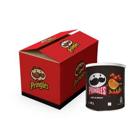 Pringles Hot & Spicy Pop & Go 40 gr - tray 12 stuks