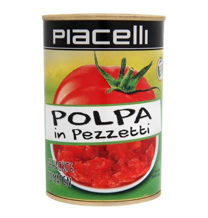 Polpa in Pezzetti - gehakte tomaten 400g - Tray 12 Blik