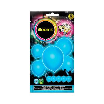 LED-ballonnen 38 cm latex blauw 5 sts