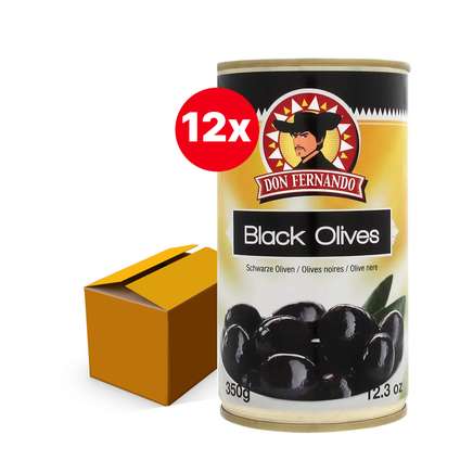Zwarte olijven – met pit 350g - Doos 12 stuks