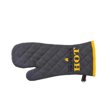 BBQ handschoen katoen met leer zwart