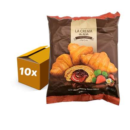 Croissant - La Crema - Aardbei vulling - 210g - doos 10 stuks