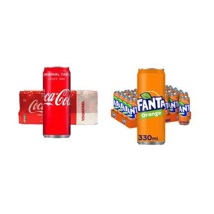Coca Cola Regular & Fanta Orange - sleekcan - Combi - 2x 24x33 cl - NL