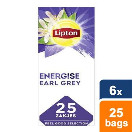 Lipton Energise Earl Grey Thee 25 theezakjes - Doos 6 stuks