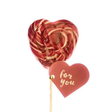 Swirl Heart Lollipop  50 gram handgemaakt
